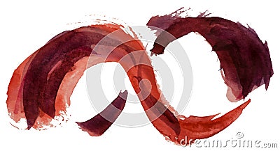 Infinity sign. Red watercolor hand drawn eps10 vector illustration isolated on white Vector Illustration