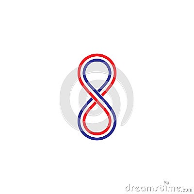 Infinity street line overlapping design logo vector Vector Illustration