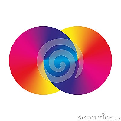 Infinity symblol of interlaced circles. Vector sign with gradient effect Vector Illustration