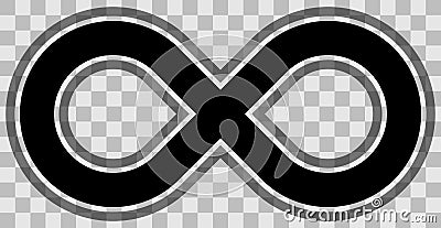 infinity symbol black - outlined with transparency eps 10 - isolated - vector Vector Illustration