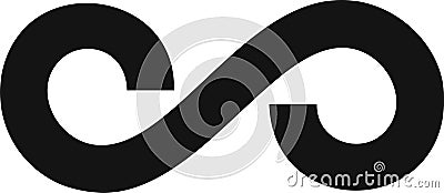 Infinity symbol, a continuous loop representing eternity, boundless potential, and endless possibilities, embodies concepts of Vector Illustration