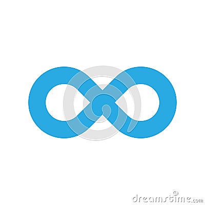 Infinity symbol icon. Representing the concept of infinite, limitless and endless things. Simple blue vector design Vector Illustration