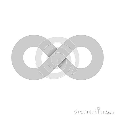 Infinity symbol icon. Representing the concept of infinite, limitless and endless things. Simple grey vector design Vector Illustration