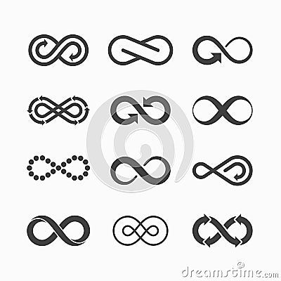 Infinity symbol icons Vector Illustration