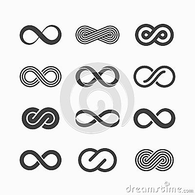 Infinity symbol icons Vector Illustration