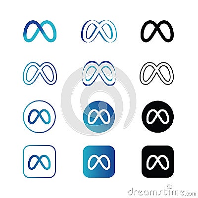 Infinity symbol logo icon, Meta icon set Vector Illustration