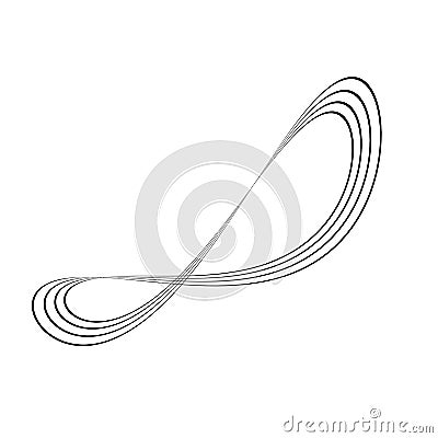 Infinity symbol of multiple thin black lines. Concept of infinite, limitless and endless. Simple flat vector design Vector Illustration