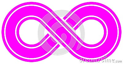 Infinity symbol purple - outlined with discontinuation - isolate Cartoon Illustration