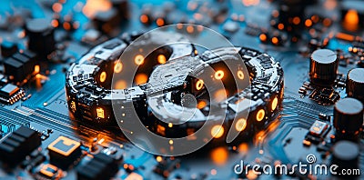 Infinity Symbol Representing Interconnected DevOps and Web Development Operations. Concept: DevOps, Web Development Stock Photo