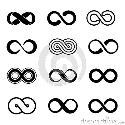 Infinity symbol vector set Vector Illustration