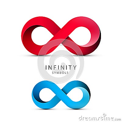 Infinity Symbols. Vector Loop Icons. Vector Illustration