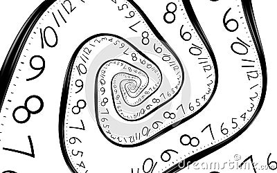 Infinity time spiral clock Stock Photo