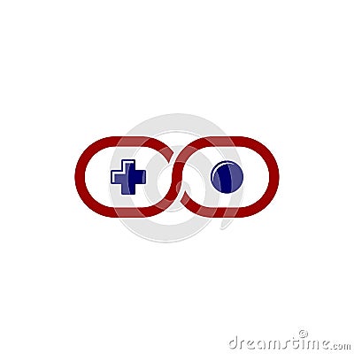 Infinity video game joystick console theme logo template Vector Illustration