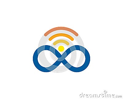 Infinity Wifi Icon Logo Design Element Vector Illustration