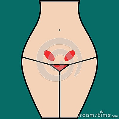 Inflammation of ovaries Vector Illustration