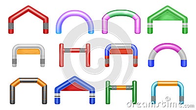 Inflatable arches for sports race or marathon Vector Illustration