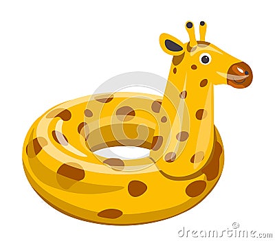 Inflatable balloon or lifebuoy giraffe with neck Stock Photo