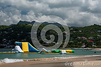 Inflatable beach playground Editorial Stock Photo