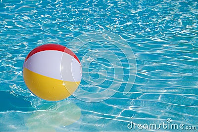 Inflatable colorful ball floating Stock Photo