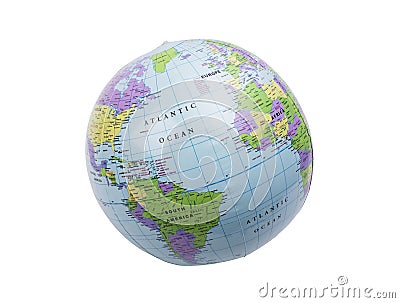 Inflatable globe isolated Stock Photo