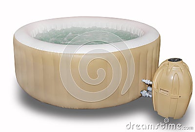 Inflatable Hot Tub, Jacuzzi Stock Photo