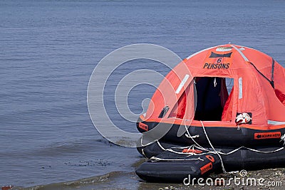 Inflatable Liferaft Stock Photo