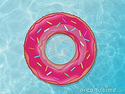 Inflatable mattress in the shape of a donut Stock Photo