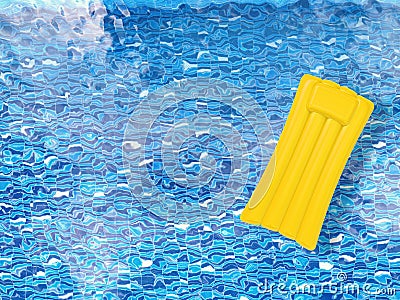 Inflatable raft on pool top view Stock Photo