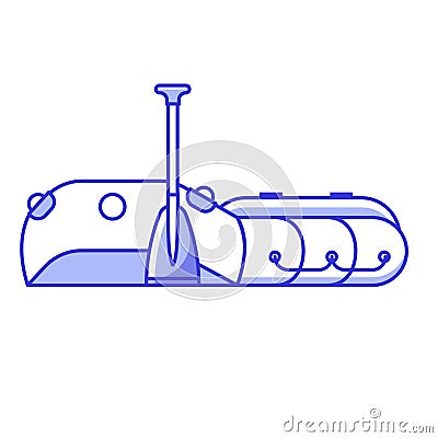 Fishing Inflatable Rafting Boat Icon Vector Illustration