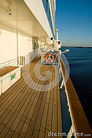 Inflatable rafts,cruise ship Stock Photo