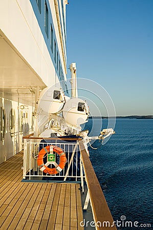 Inflatable Rafts-Cruise Ship Stock Photo