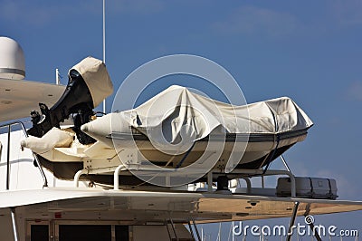 Inflatable rescue boat Stock Photo