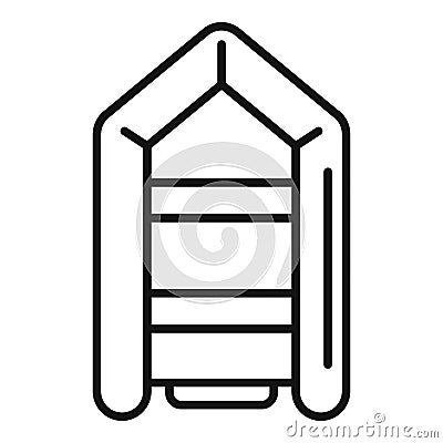 Inflatable rescue boat icon outline vector. Sea life Stock Photo