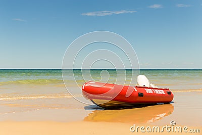 Inflatable Rescue Boat Life Saving Stock Photo