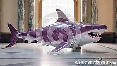 Inflatable Shark Sculpture A Unique Blend Of Art And Imagination Stock Photo