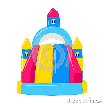 Inflatable slide vector icon.Cartoon vector icon isolated on white background inflatable slide. Vector Illustration