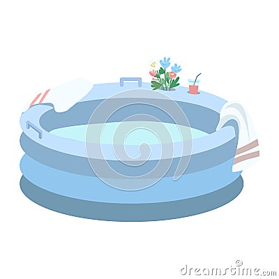 Inflatable tub semi flat color vector object Vector Illustration