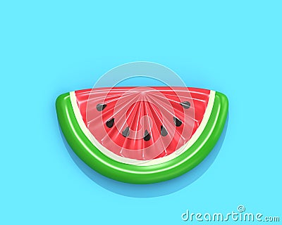 Inflatable watermelon slice on blue background with clipping pat Stock Photo