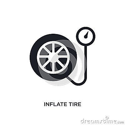 inflate tire isolated icon. simple element illustration from general-1 concept icons. inflate tire editable logo sign symbol Vector Illustration