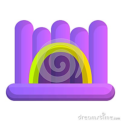 Inflated jumping castle icon, cartoon style Vector Illustration