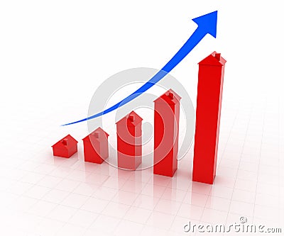 Inflating House Graph Stock Photo