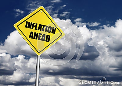 Inflation ahead sign Stock Photo