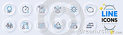 Inflation, Approved agreement and Ethics line icons for web app. Pictogram icon. Vector Vector Illustration