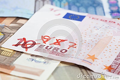 Inflation concept with Euro money Stock Photo