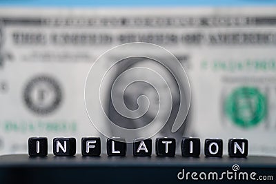 Inflation deflation on dollar currency in the market. Increasing and decreasing value of money Stock Photo