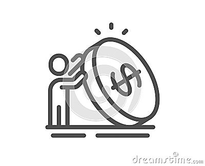 Inflation line icon. Money profit sign. Vector Vector Illustration