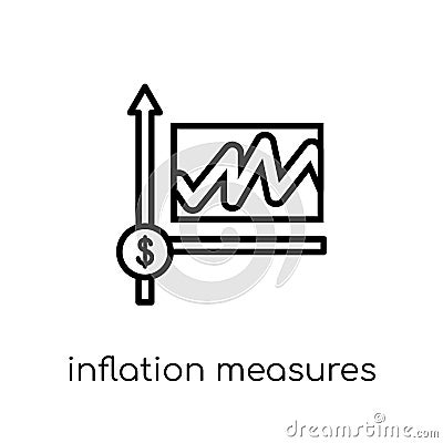 Inflation measures icon. Trendy modern flat linear vector Inflation measures icon on white background from thin line Business col Vector Illustration