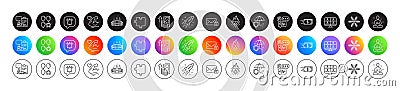 Inflation, Money transfer and Secure mail line icons. For web app, printing. Round icon buttons. Vector Vector Illustration