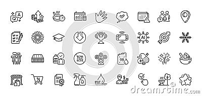 Inflation, Reject certificate and Target line icons pack. For web app. Line icons. Vector Vector Illustration