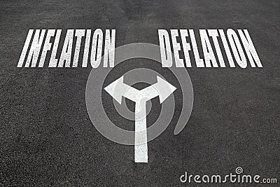 Inflation vs deflation choice concept Stock Photo